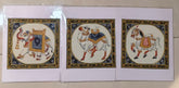 Royal Procession Trio – Elephant, Camel, and Horse in Rajasthani Miniature Style